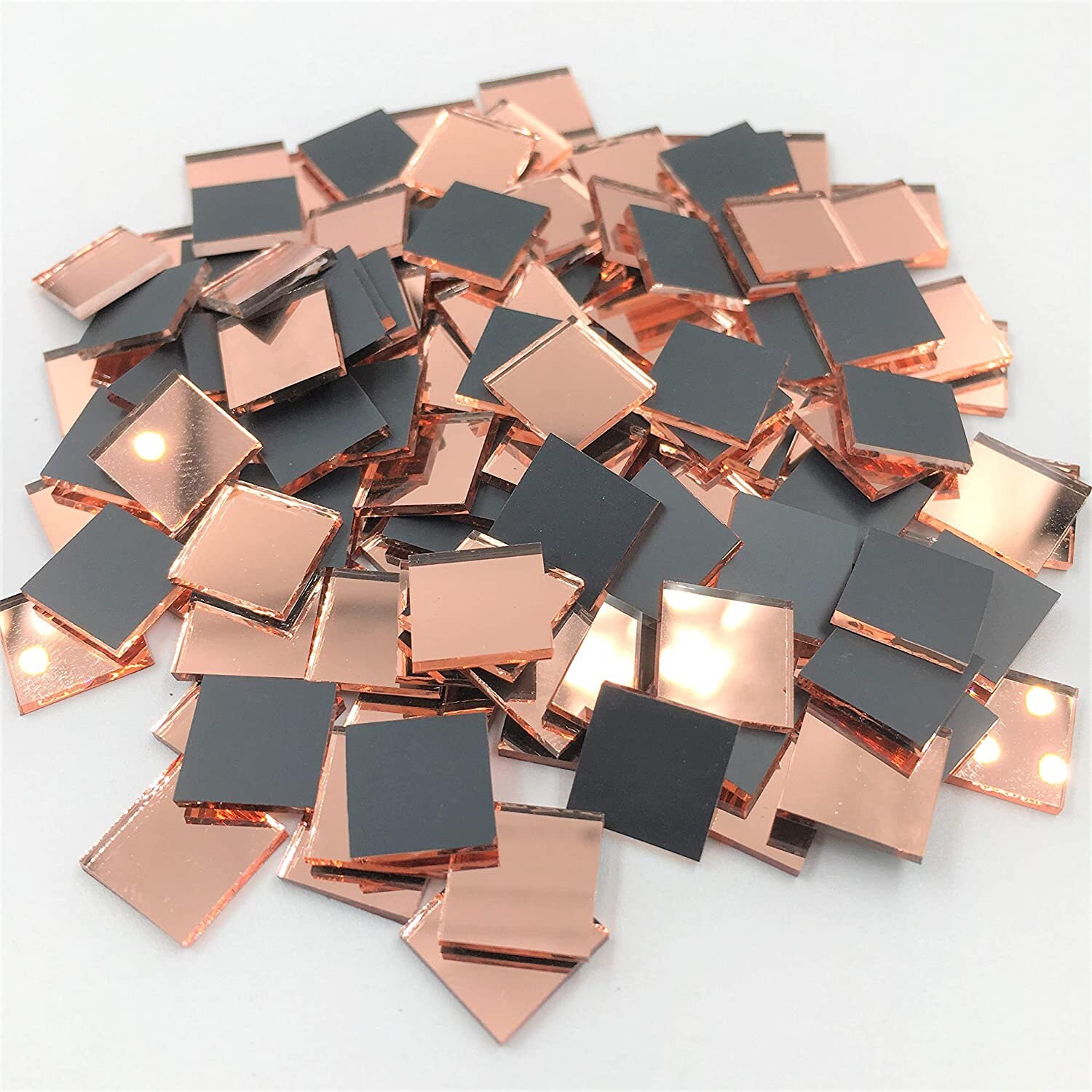 Small Mirror Shapes Craft Tiles Art Circles Hearts Squares Mosaics