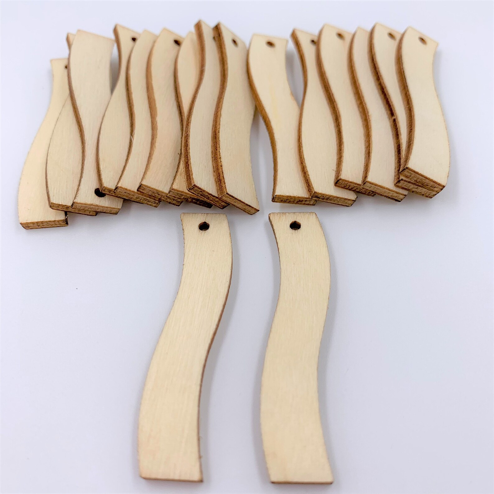 30pcs Wood Wavy Rectangle Earring Blanks Laser Cut Wooden Etsy