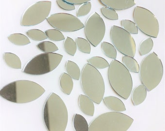 200 Pcs Petal Shape Assorted Mirror Mosaic Tile Craft Mirror