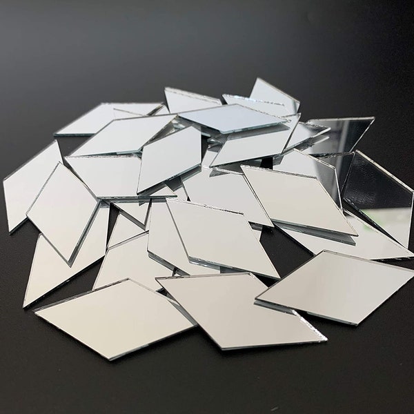 60 Stk 2" Diamant Form Spiegel Mosaik Fliesen für Handwerk Kunst Projekte