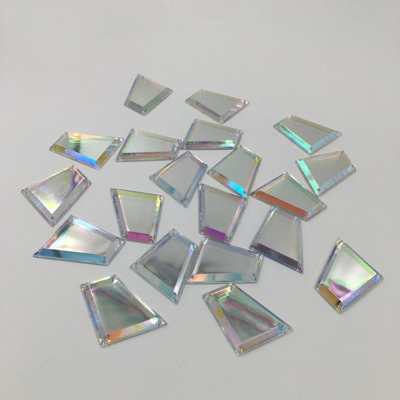 1 Triangle Mirror Mosaic Tiles Triangular Shape Craft Mirrors 150pcs 