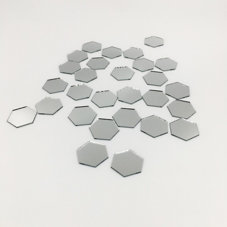 1'' Hexagonal Craft Mirrors Mirror Mosaic Tiles Bulk Etsy