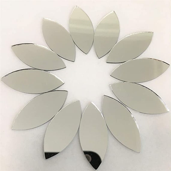 50pcs Eye Shape Mirror Mosaic Tiles Bulk Craft Mirrors 3.5 X 1.5 Cm 