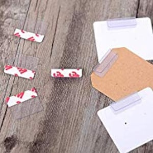 Duidelijke Plastic Earring kaart Self-Adhesive opknoping Tab Adapters voor Earring Spinner Display (pakje van 100 stuks)