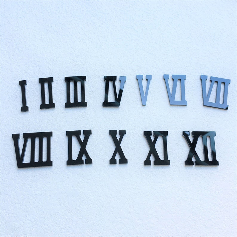 12 pezzi di numeri acrilici specchiati romani per un orologio da parete immagine 5