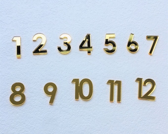 12 Pcs Arabic Mirrored Acrylic Numerals for a Wall Clock