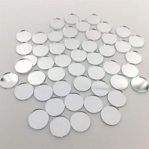 Small Round Mirror Mosaic Circles for Crafts Projects image 2