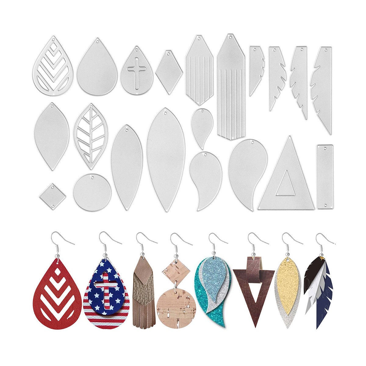 21 Pieces Earring Cutting Dies Metal Earring Die Cuts with 50 Etsy
