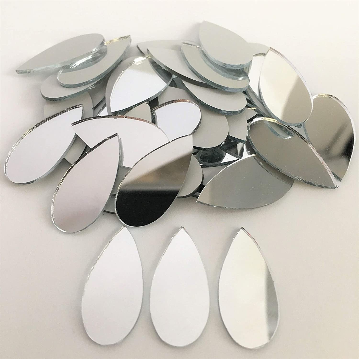 CHENRUI150pcs Petal Shaped Mirror Mosaic Tile Craft Mirrors (Purple)