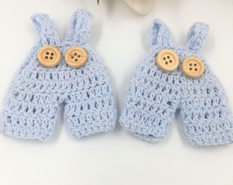 10Pcs Mini Crochet Knitted Overall Jumper Favors Baby Shower Baptism Christening Party Favors