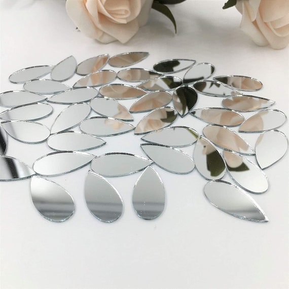 50 Pcs 1/2'' x 5'' Rectangle Mirror Tiles Glass Mosaic Shapes (1/2'' x 5'')