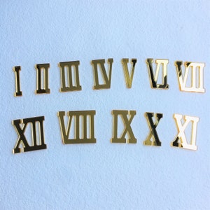 12 Pcs Roman Mirrored Acrylic Numerals for a Wall Clock