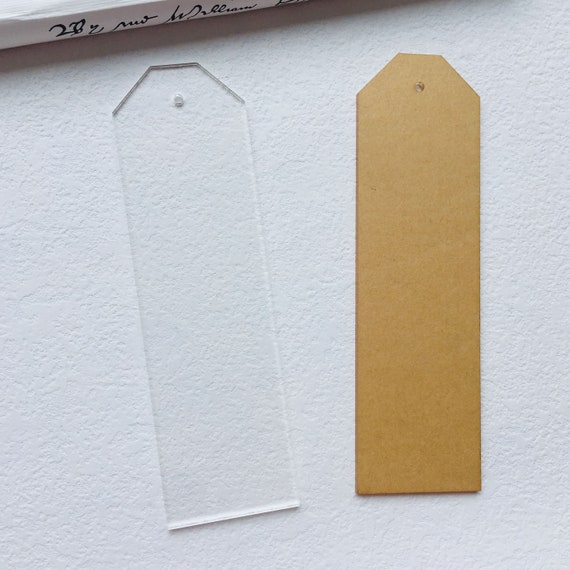 6 Pcs Blank Acrylic Bookmarks Clear Rectangle Acrylic Tags for DIY