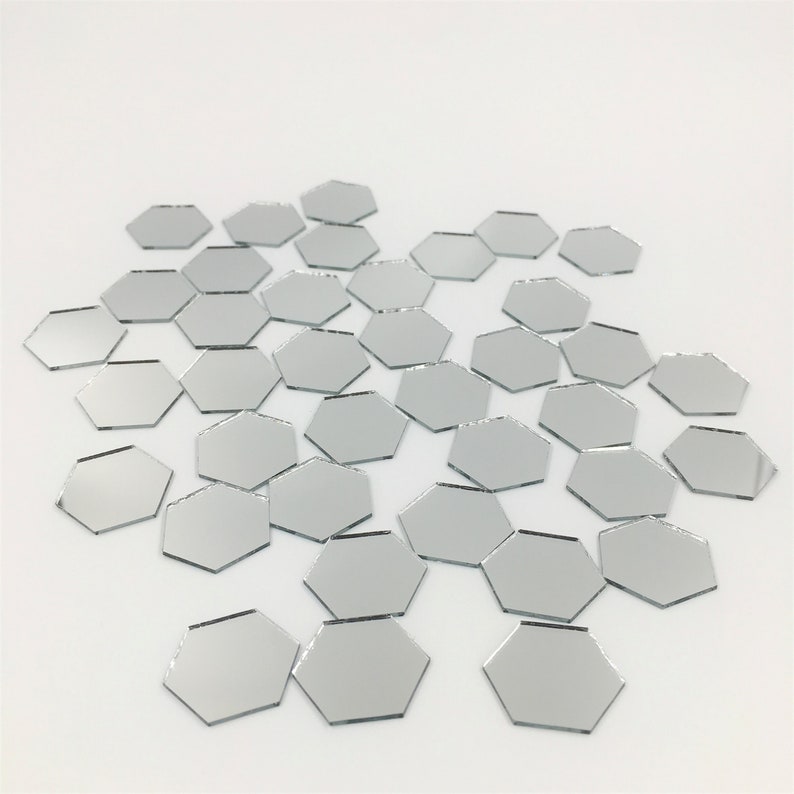 1'' Hexagonal Craft Mirrors Mirror Mosaic Tiles Bulk Etsy