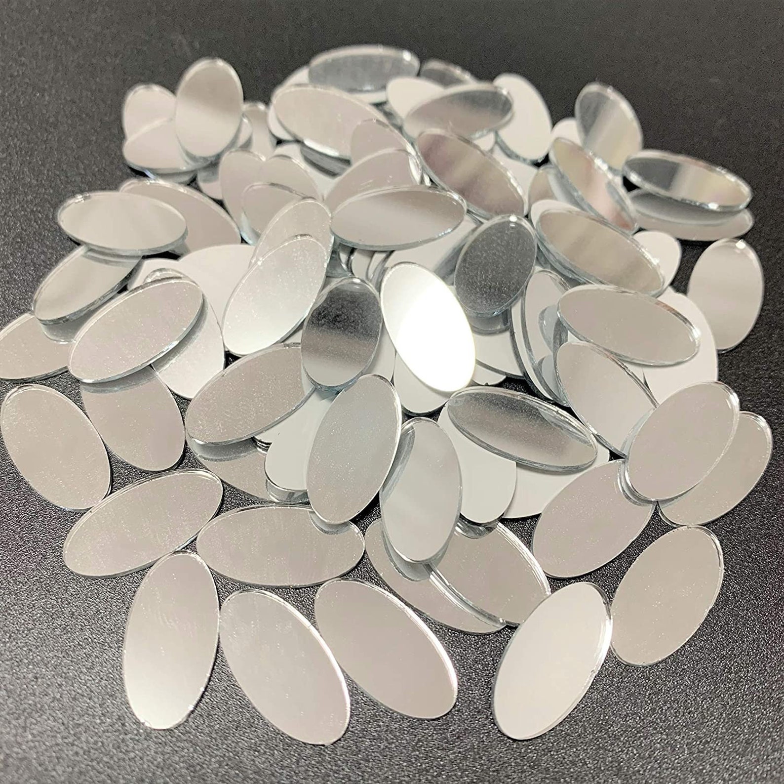 Small Glass Oval Craft Mirrors Bulk 100 Pieces Mirror Mosaic Etsy