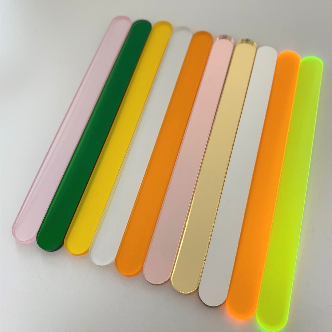 30 Pcs Reusable Acrylic Ice Cream Sticks Popsicle Sticks Etsy