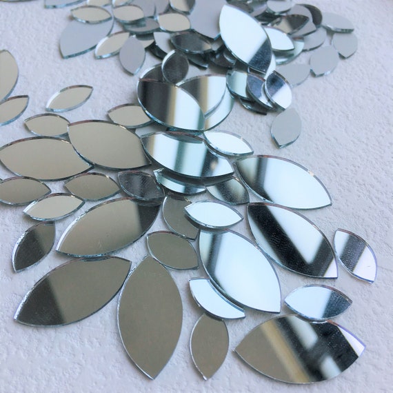 thumbnail image 2 of 200 Pcs Mini Rectangle Mirror Tiles Small Glass Mosaic Pieces 2 of 13