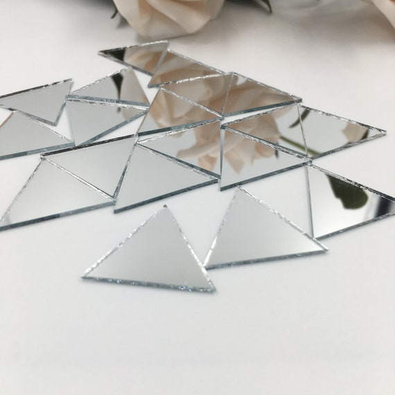 1 Triangle Mirror Mosaic Tiles Triangular Shape Craft Mirrors 150pcs 