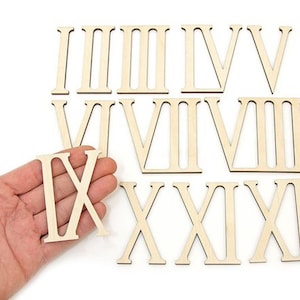 12pcs Legno Numeri Romani Forma Legno Numeri Numeri Ornamenti Decorazione Artigianale