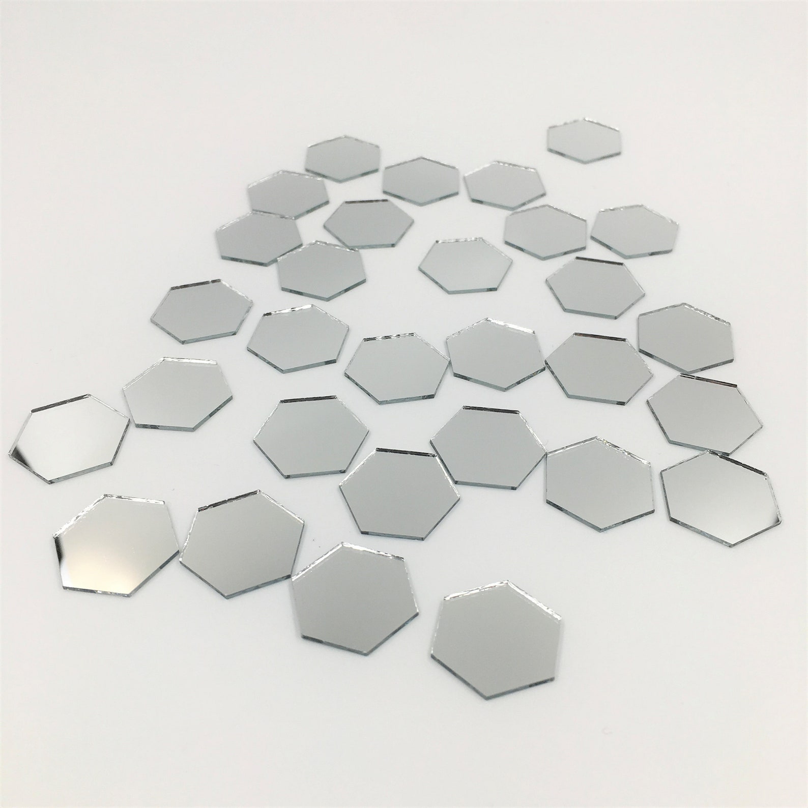 1'' Hexagonal Craft Mirrors Mirror Mosaic Tiles Bulk Etsy