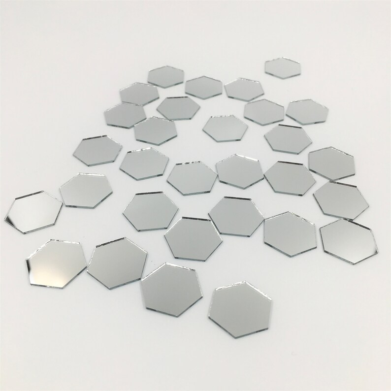 1'' Hexagonal Craft Mirrors Mirror Mosaic Tiles Bulk Etsy