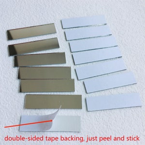 100 Pcs Adhesive Rectangular 1/2" x 2" Mirror Mosaic Tile Sticker