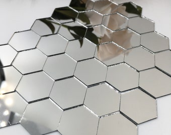 1'' Hexagonal Craft Mirrors Mirror Mosaic Tiles Bulk 100 Pieces