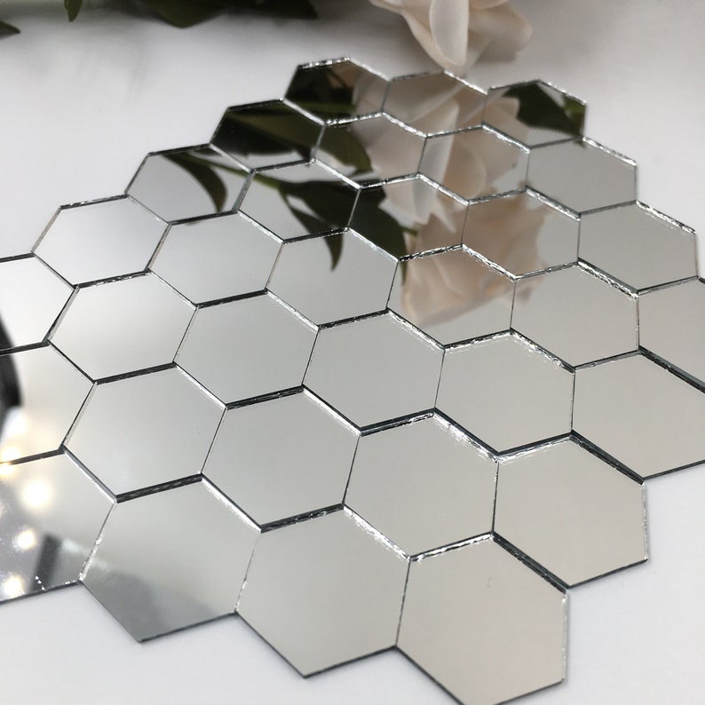 1 Hexagonal Craft Mirrors Mirror Mosaic Tiles Bulk 100 Pieces