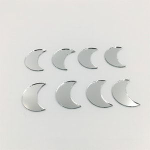 Bicchierino d'argento Semi sfera mezza luna forma Craft specchi Bulk 100 pezzi specchio mosaico piastrelle 2cm