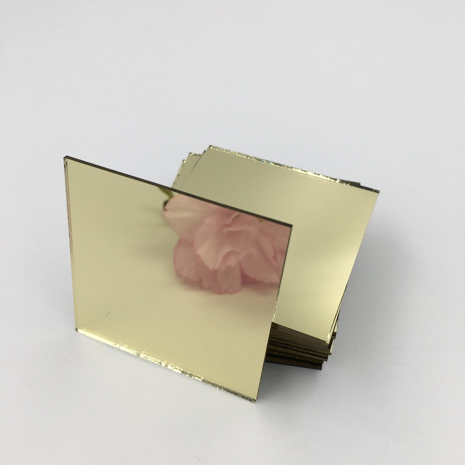 2 X 2'' Square Mirror Tiles Silver Gold Coated Etsy