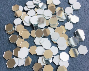 Hexagon Mirror Mosaic Tiles Hexagonal Mirror Pieces for Craft Projects