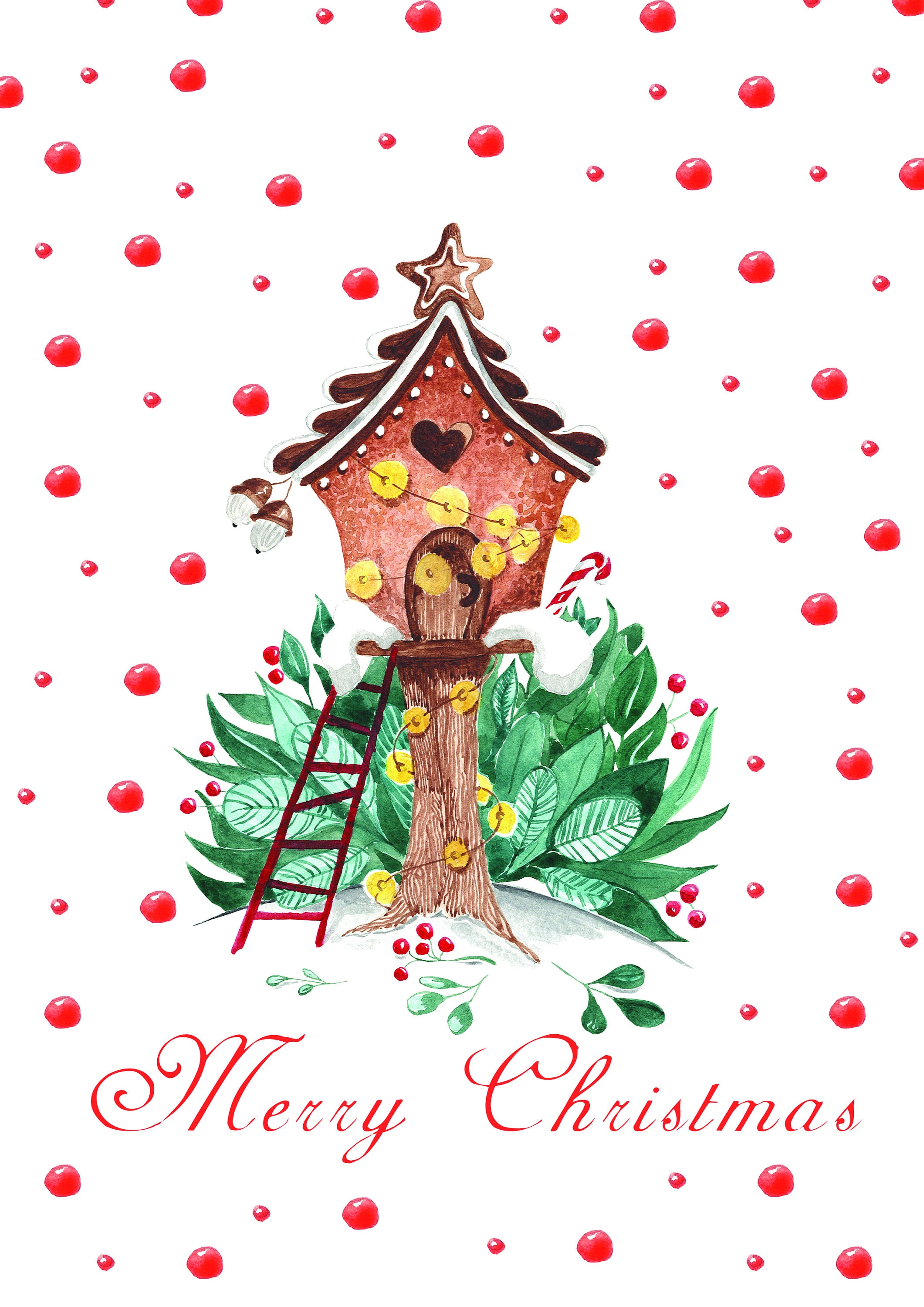 Printable Christmas Greeting Card Merry Christmas Colorful | Etsy