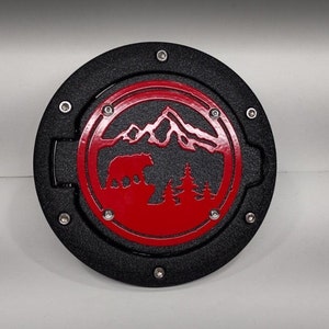 Bear Mountain Scene Fuel Door Assembly for Jeep Wrangler JK & TJ (1997-*2018)