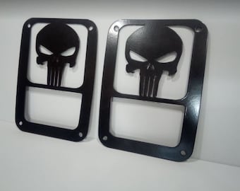 Punisher Tail Light Guards for Jeep Wrangler JK/TJ; JL-Halogens Only