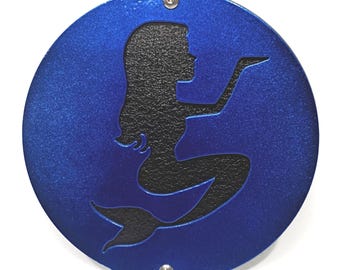 Mermaid Silhouette Hitch Cover (Round)