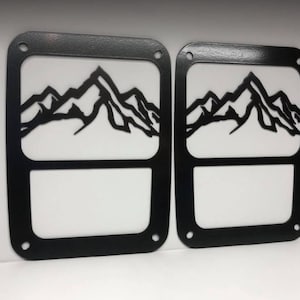 Mountain Range Tail Light Guards for Jeep Wrangler JK/TJ; JL-Halogen Lights Only (No leds)