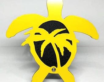 Sea Turtle with Palm Tree Hitch Cover