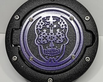 Sugar Skull Fuel Door Assembly for Jeep Wrangler JK & TJ (1997-*2018)