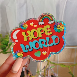 Hope World Glitter Sticker | J-Hope Sticker | BTS Stickers | Hobicore Sticker