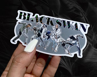 Adesivo glitterato del cigno nero dei BTS / Adesivo Bangtan / Adesivo Kpop