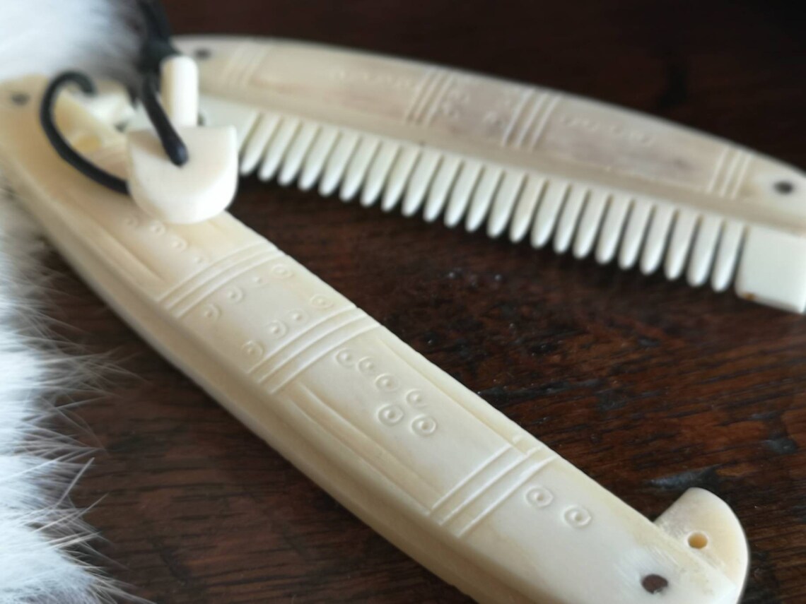 Bone Comb Hand Made Viking Bone Comb With Carvings and Case Etsy