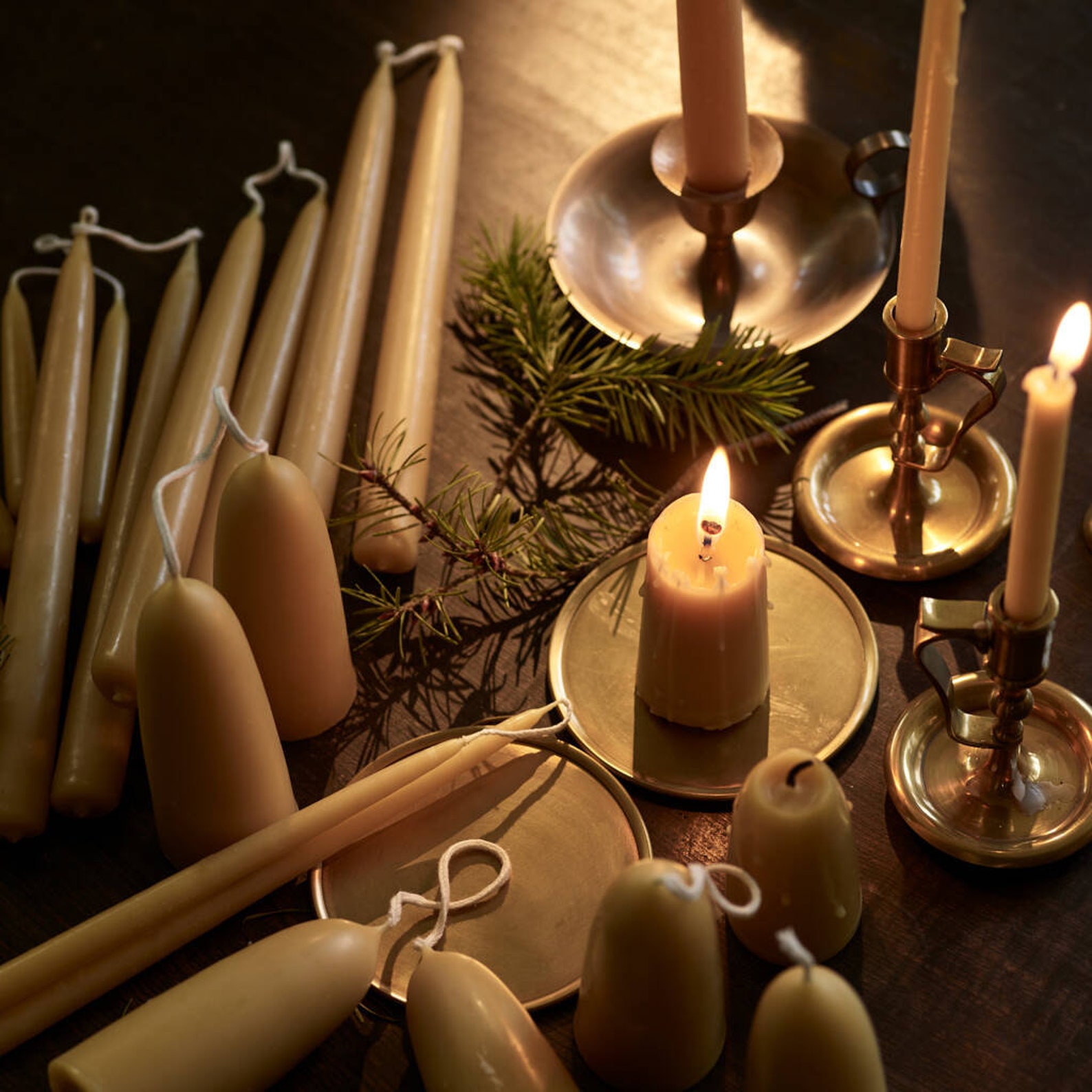 Pair of Hand Dipped Candles from Pure Beeswax Etsy