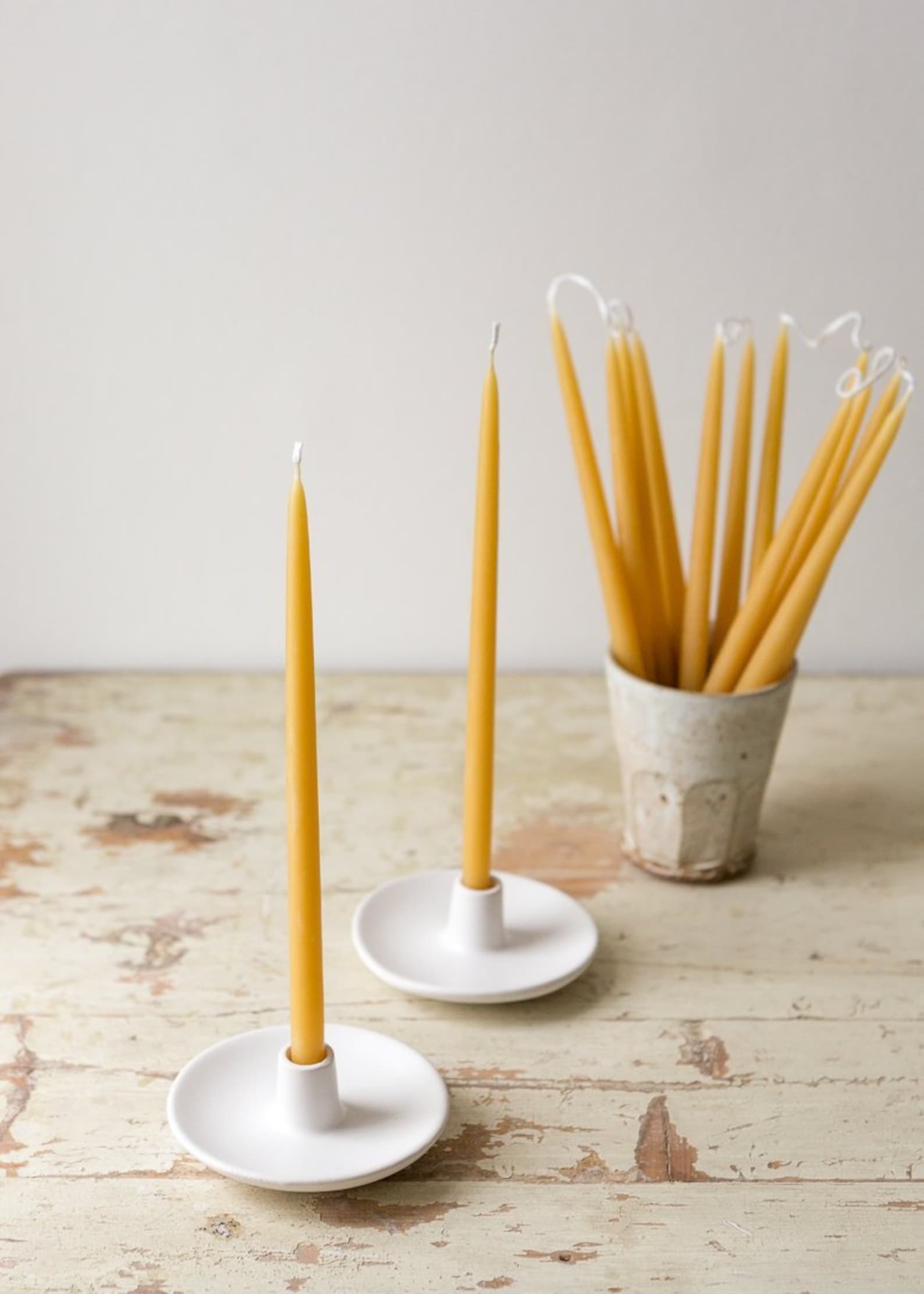 Pair of Hand Dipped Candles from Pure Beeswax Etsy