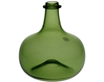 Bottle, Hand Made Green Glass Onion Shaped Bottle Seen In Outlander,  Black Sails, Pirates of the Caribbean and Witcher