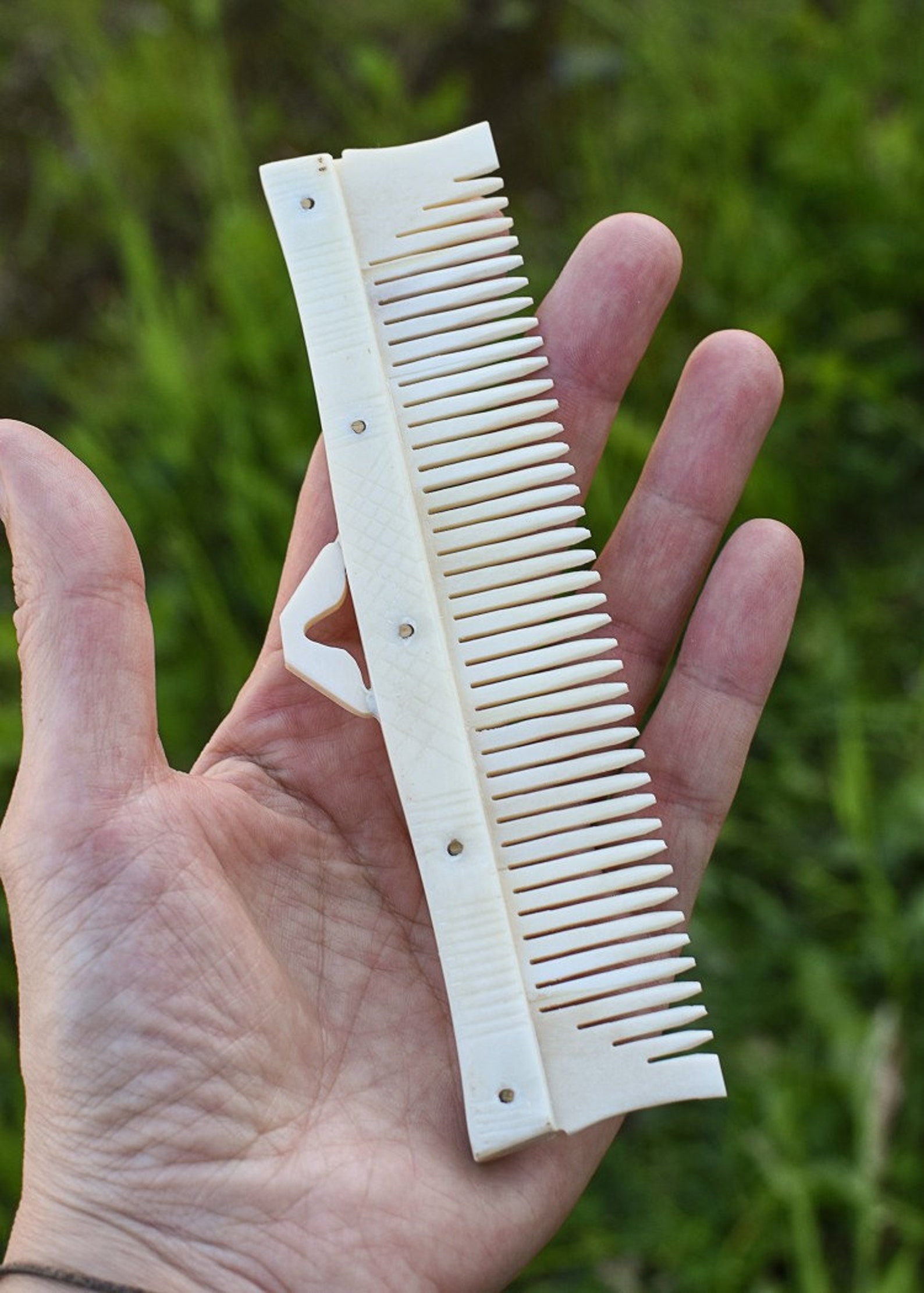 Bone Comb Hand Made Carved Real Bone Comb Etsy UK