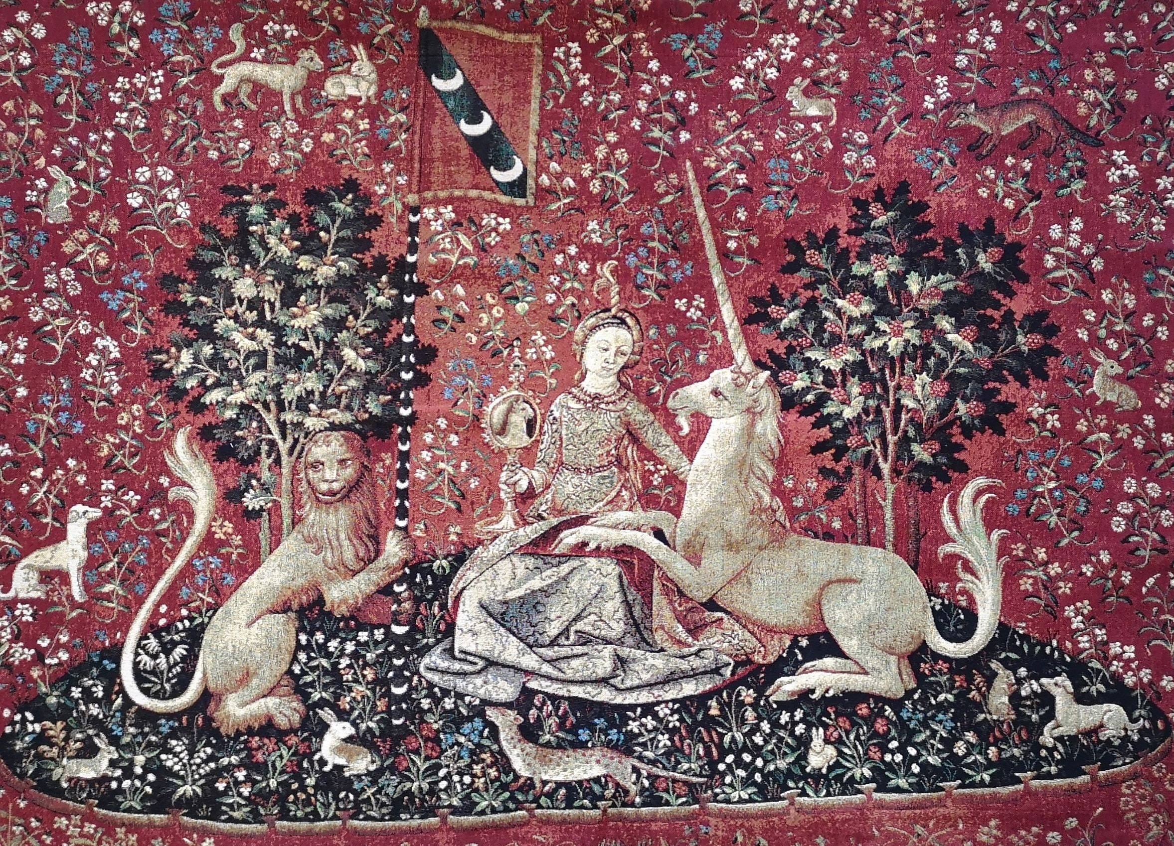 The Lady and the Unicorn Woven Tapestry Wall Hanging Sight 39x54