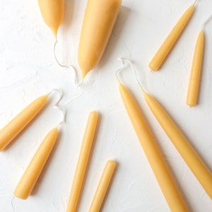 Beeswax candles, Pair of Hand Dipped Candles from Pure Beeswax