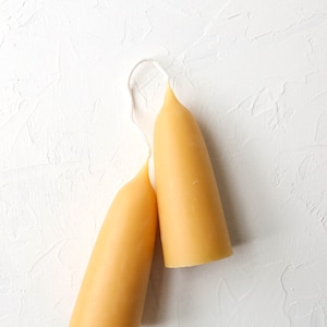 Beeswax candles. Pair of Hand Dipped Candles from Pure Beeswax