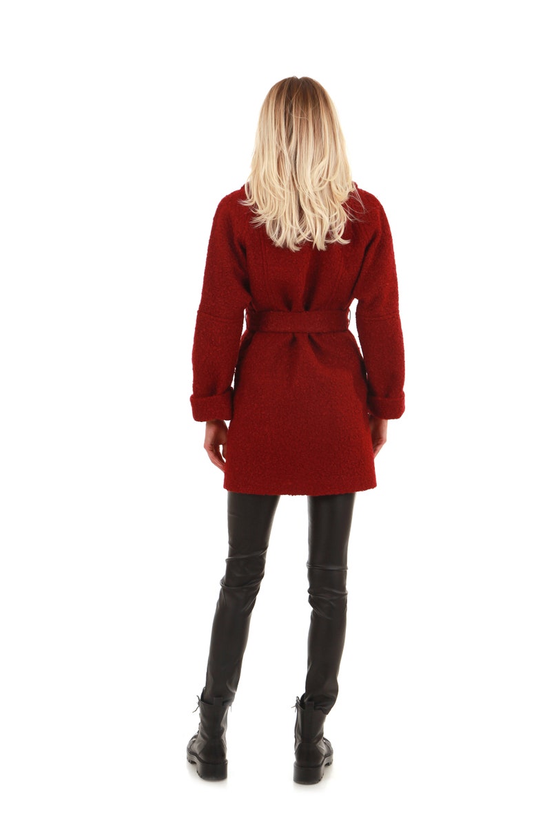 Ladies wool coat Fur coat Womens Fur coat Stylish brown maxi coat Long winter coat Overcoat Warm outerwear Fur coat