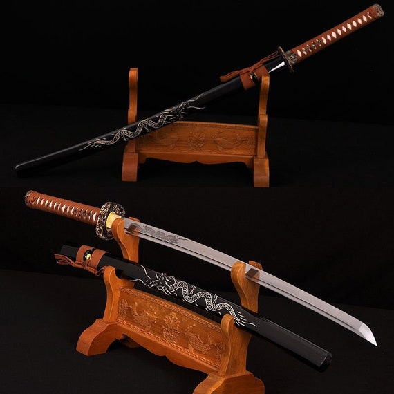 Hejiu Real Katana Samurai Sword, 1060 Steel, Full Tang, Katana